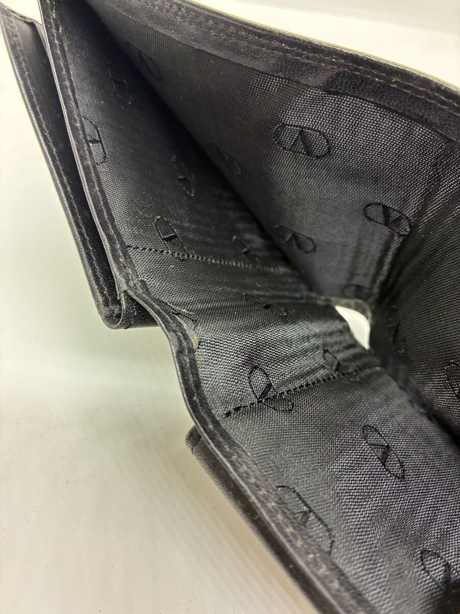 VALENTINO GARAVANI レザー 二つ折り財(cái)布 ブラック