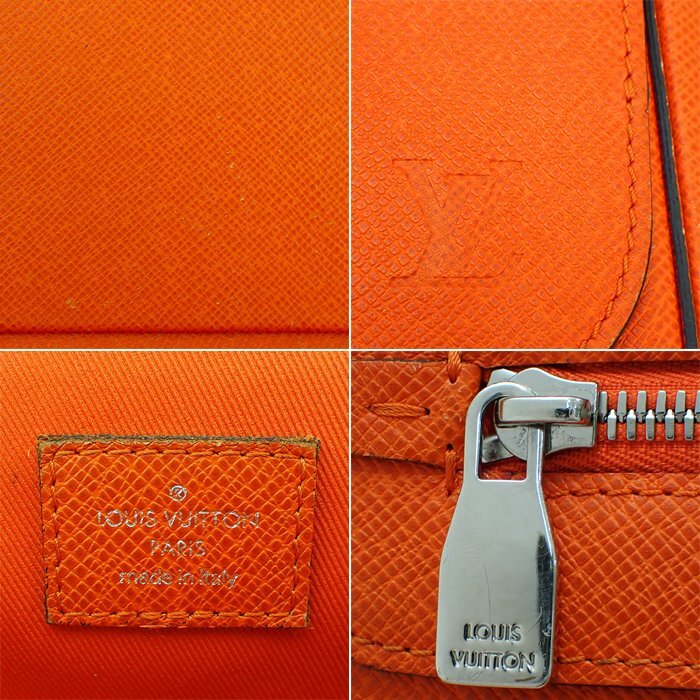 ルイヴィトン(Louis Vuitton) ロマンPM M30618 ショルダーバッグ タイガ レザー オレンジ シルバー金具 メッセンジャーバッグ 斜め掛け 鞄