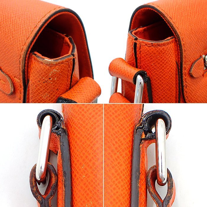 ルイヴィトン(Louis Vuitton) ロマンPM M30618 ショルダーバッグ タイガ レザー オレンジ シルバー金具 メッセンジャーバッグ 斜め掛け 鞄