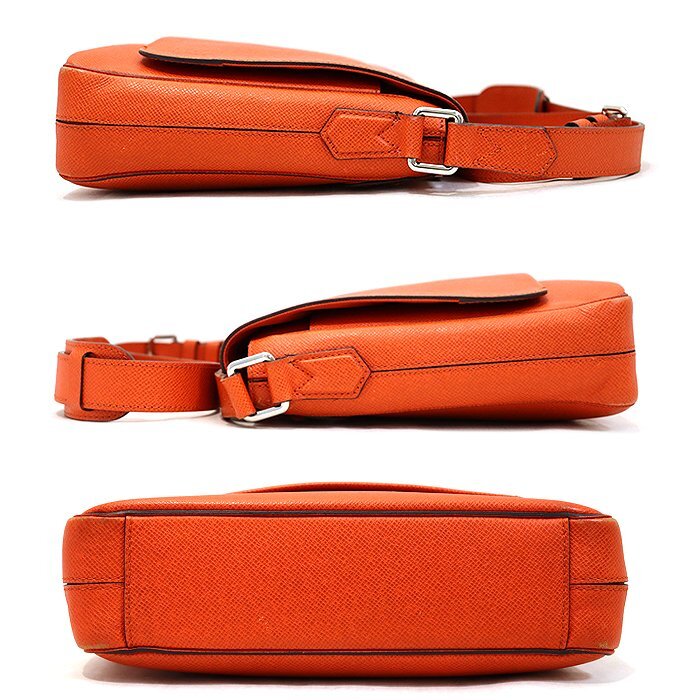ルイヴィトン(Louis Vuitton) ロマンPM M30618 ショルダーバッグ タイガ レザー オレンジ シルバー金具 メッセンジャーバッグ 斜め掛け 鞄
