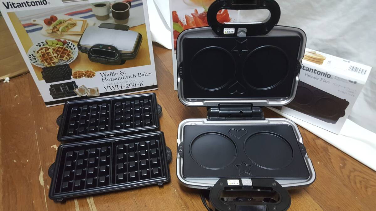 【家電】Vitantonio ビタントニオ VWH-200 ワッフル&ホットサンドメーカー PVWH-10-TR PVWH-10-PK 動作確認済み 新品　未使用　＿_画像4