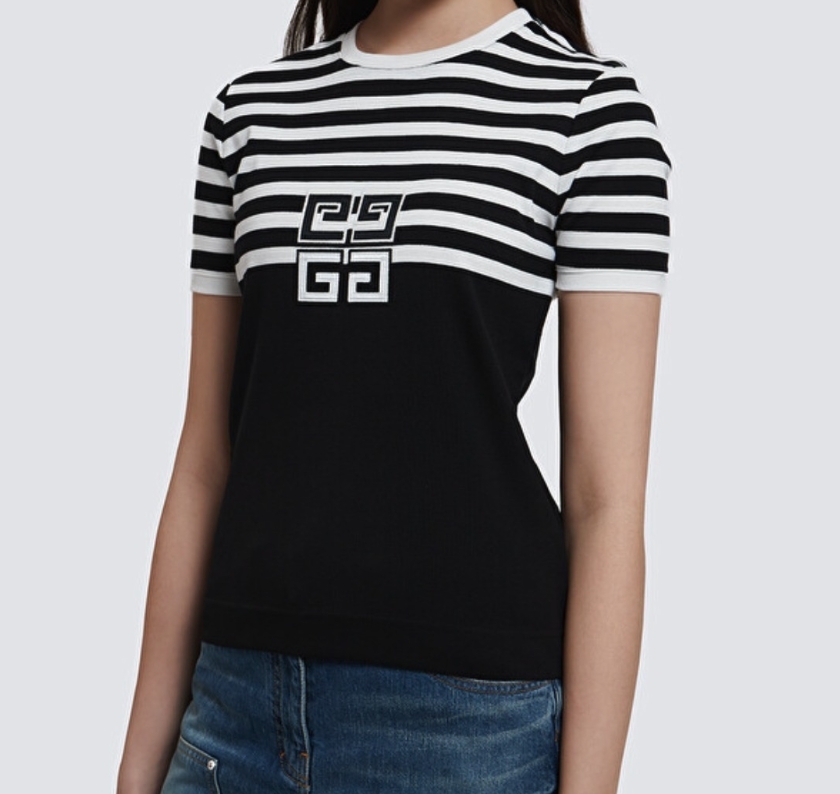 関税込み♪ GIVENCHY / 4G ストライプ コットン Tシャツ GIVENCHY ジバンシー / 4G ストライプ コットン Tシャツ|Yahoo