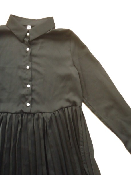 ■FASHION■プリーツ　長袖　ワンピース　サイズS■_画像3