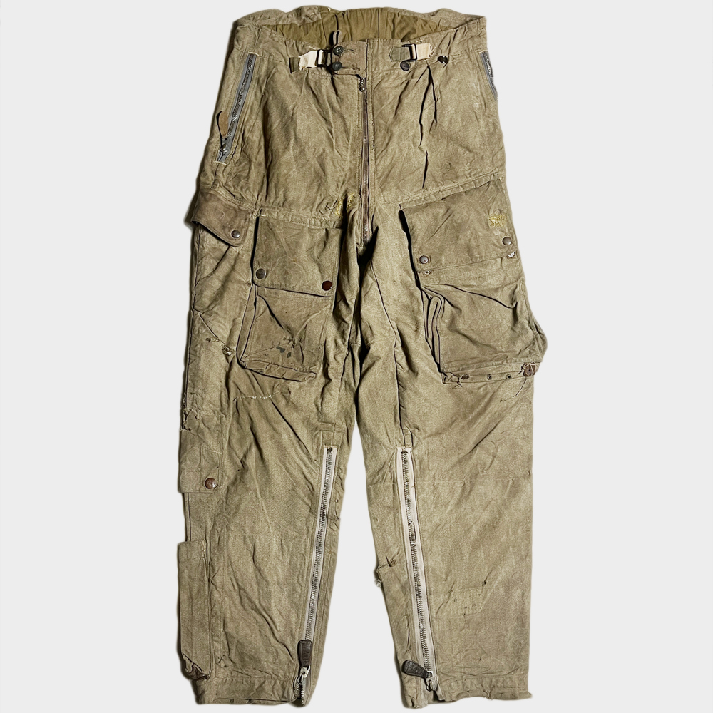 博物館級(jí)! 40's ドイツ空軍 ルフトバッフェ ブラウン シャンブレー チャンネル パンツ luftwaffe german army channel pant ジャーマン 著