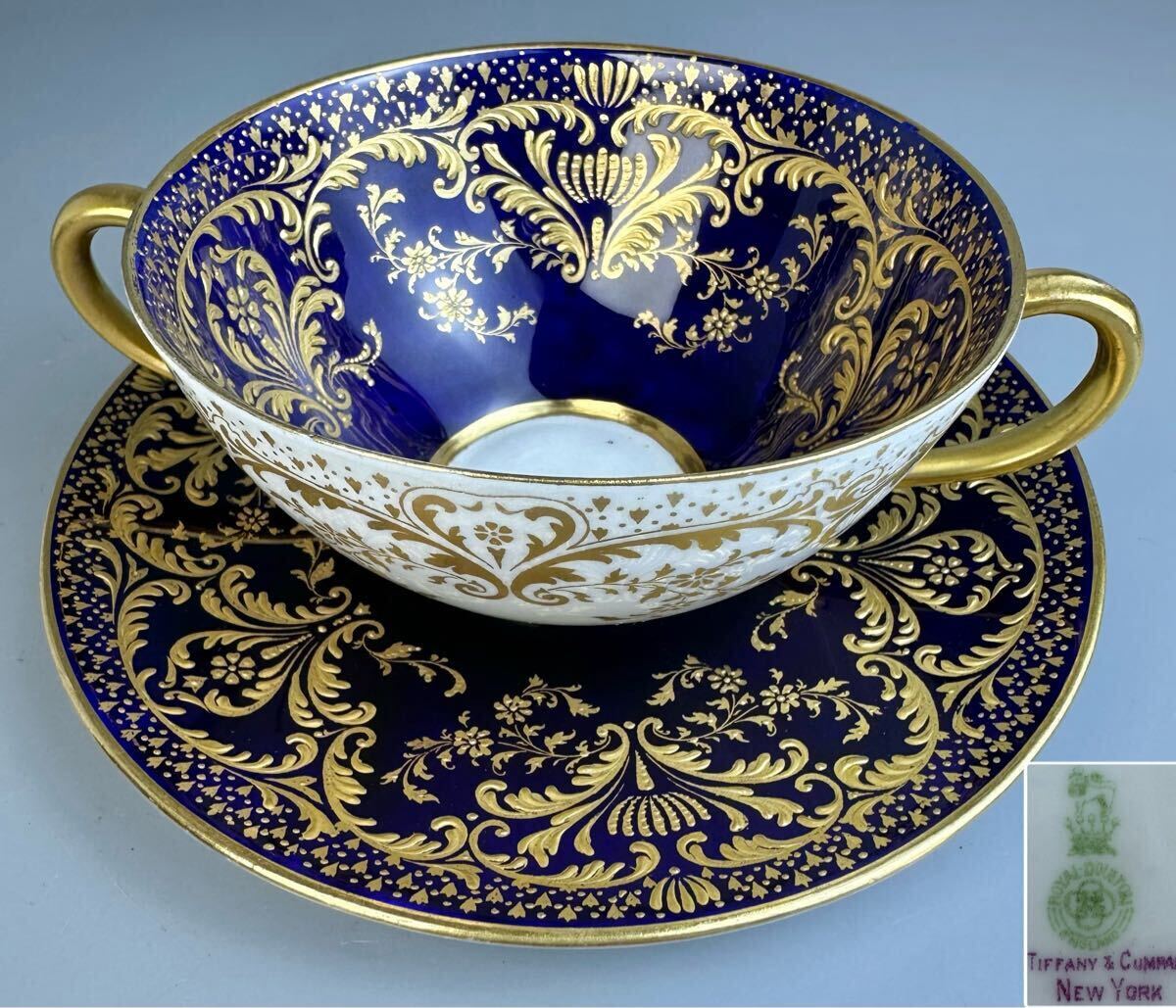 希少 ロイヤルドルトン 金彩 カップ＆ソーサー Royal Doulton Tiffany & Company New York ビンテージ 1客