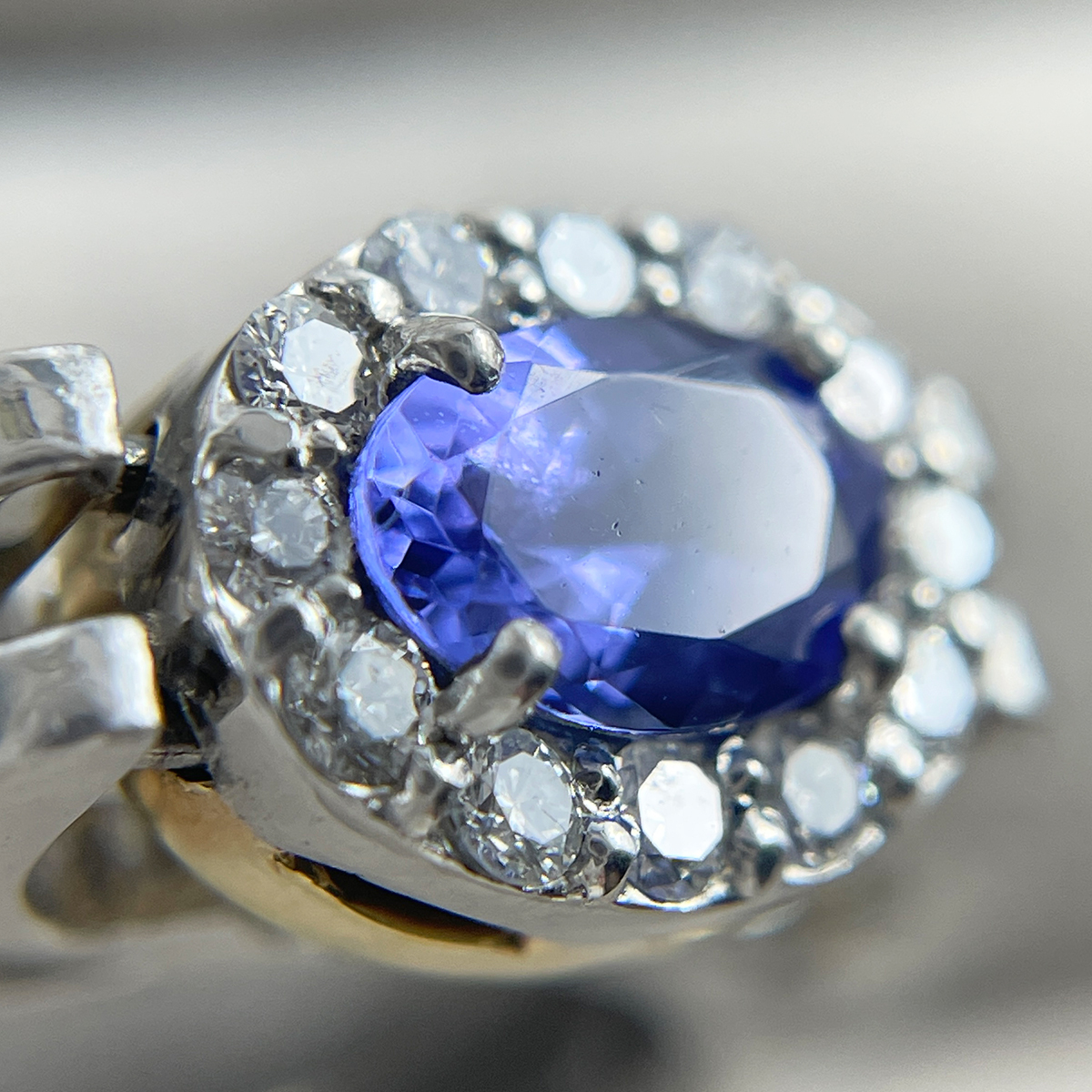 【2WAY】Pt900 K18 天然タンザナイト 0.47ct 天然ダイヤモンド 0.41ct リング