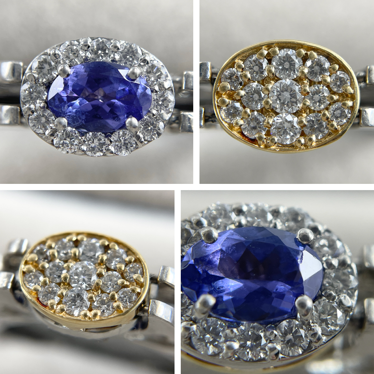 【2WAY】Pt900 K18 天然タンザナイト 0.47ct 天然ダイヤモンド 0.41ct リング