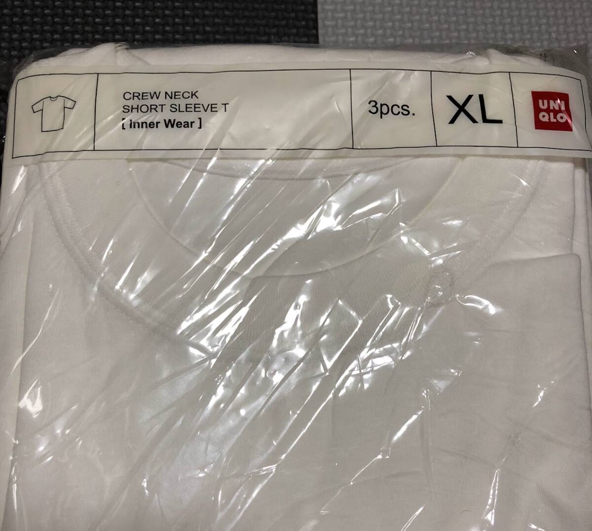  Uniqlo UNIQLO вырез лодочкой короткий рукав футболка 3 листов комплект ×2 позиций комплект XL размер * не использовался товар *