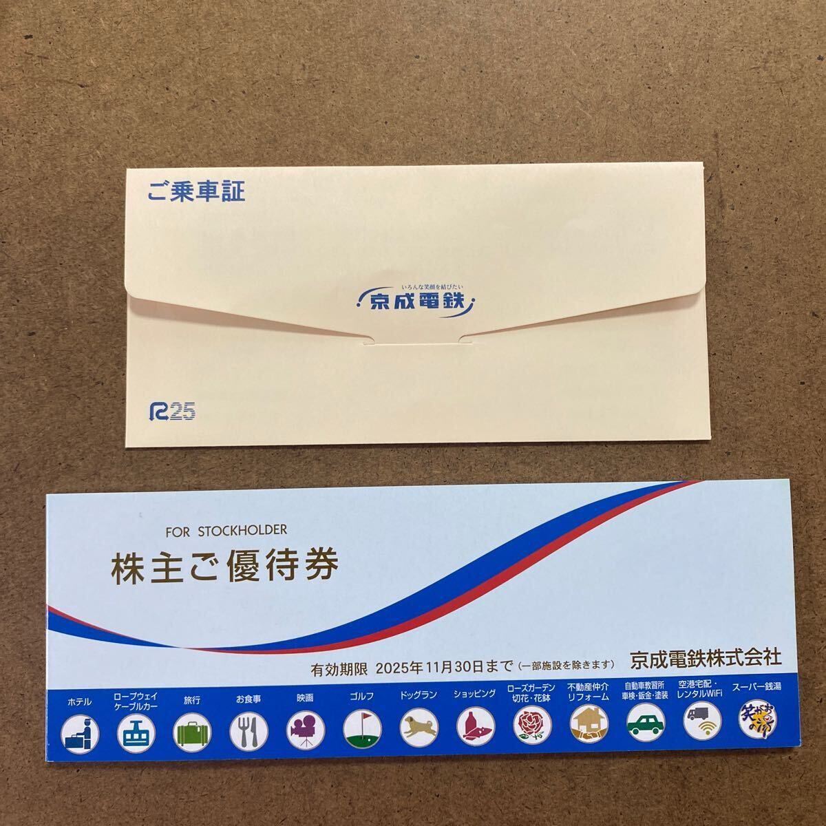京成電鉄株主ご優(yōu)待券 株主優(yōu)待乗車証 