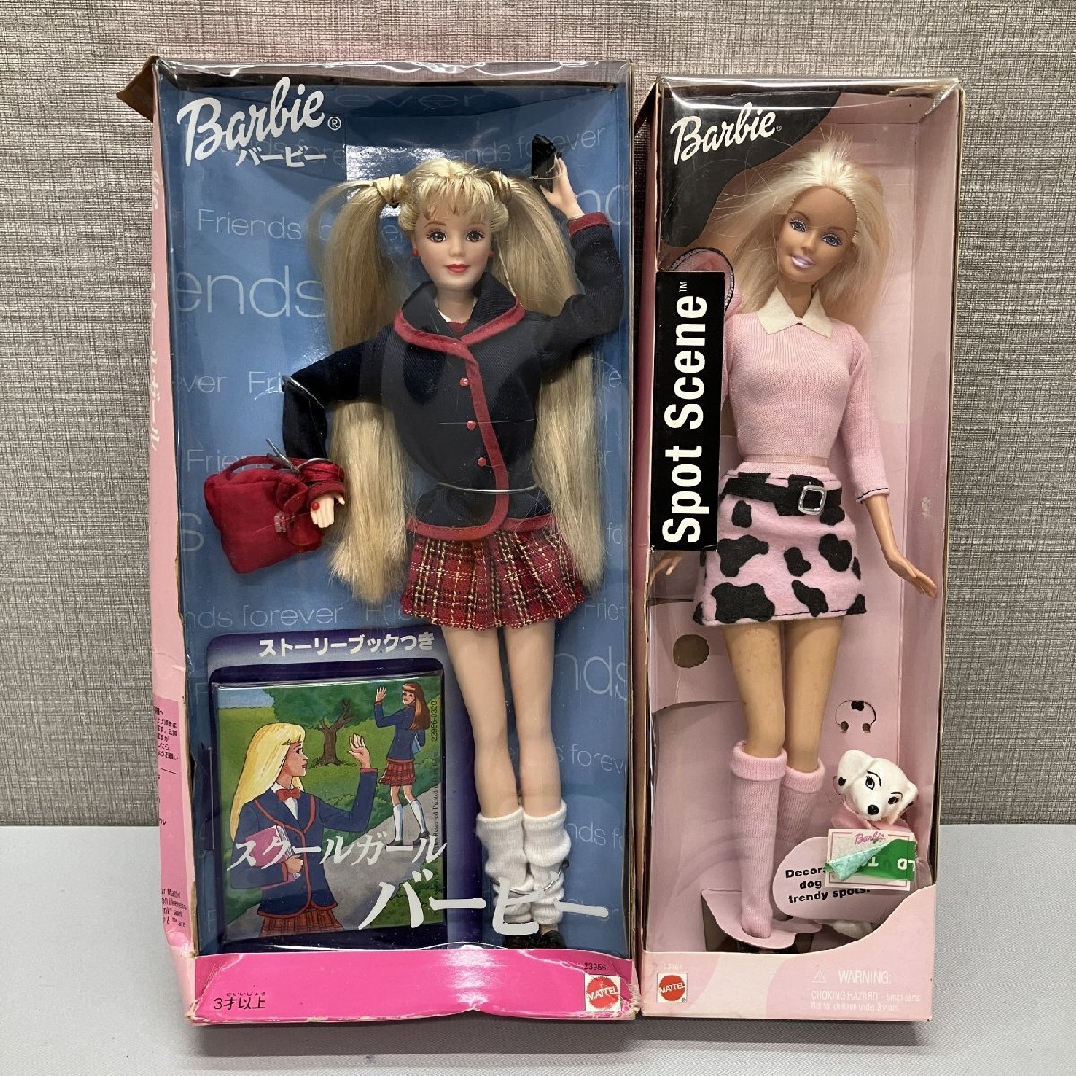 △マテル社 2點(diǎn) まとめ商品 バービー スクールガール Spot Scene ダルメシアン 1999年 當(dāng)時(shí)品 日本限定 著せ替え人形 0.53kg
