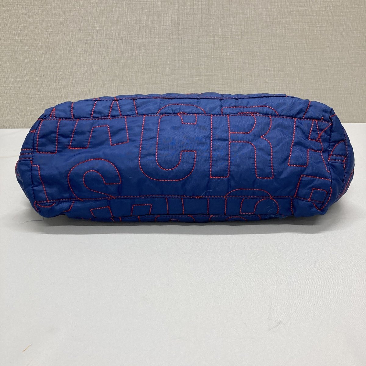 △ MARC BY MARC JACOBS マークバイマークジェイコブス トートバッグ マザーズバック 刺繍 総柄 鞄 かばん ブルー 0.57kg