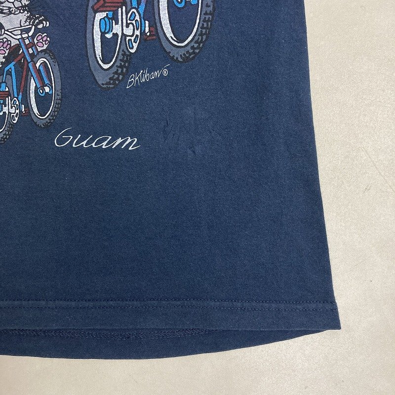 ◆ B Kliban Cats クリバンキャット 半袖Ｔシャツ 90s USA制 Guam 両面 プリント 古著 ネイビー サイズM キッズ? 0.13kg