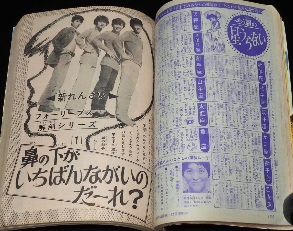 週刊マーガレット 昭和45年35号 フォーリーブス/ドリフターズ