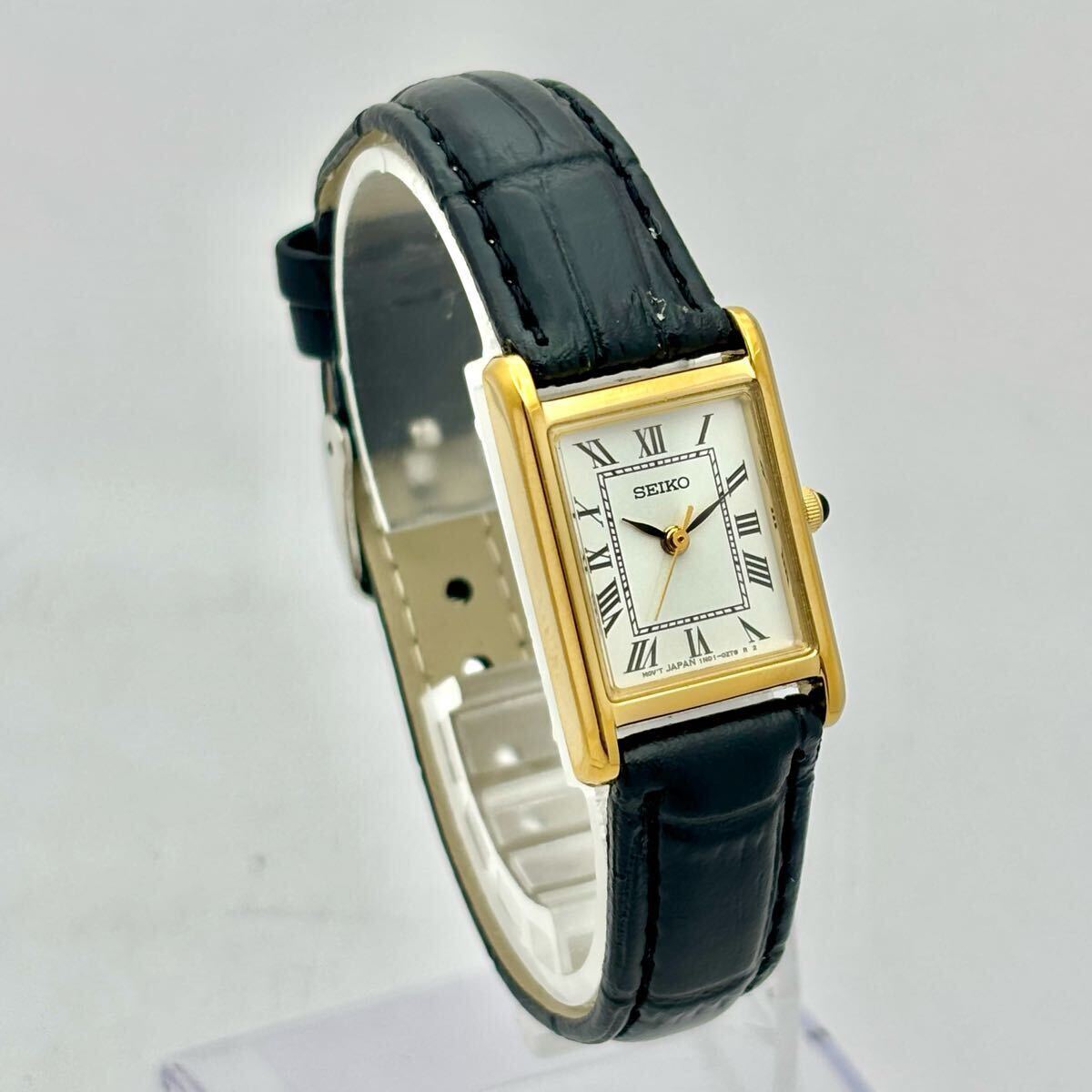 【新品電池】SEIKO レクタンギュラー ローマン レディース 腕時計 ゴールド 美品/新品電池】 SEIKO セイコー レクタンギュラー ローマン