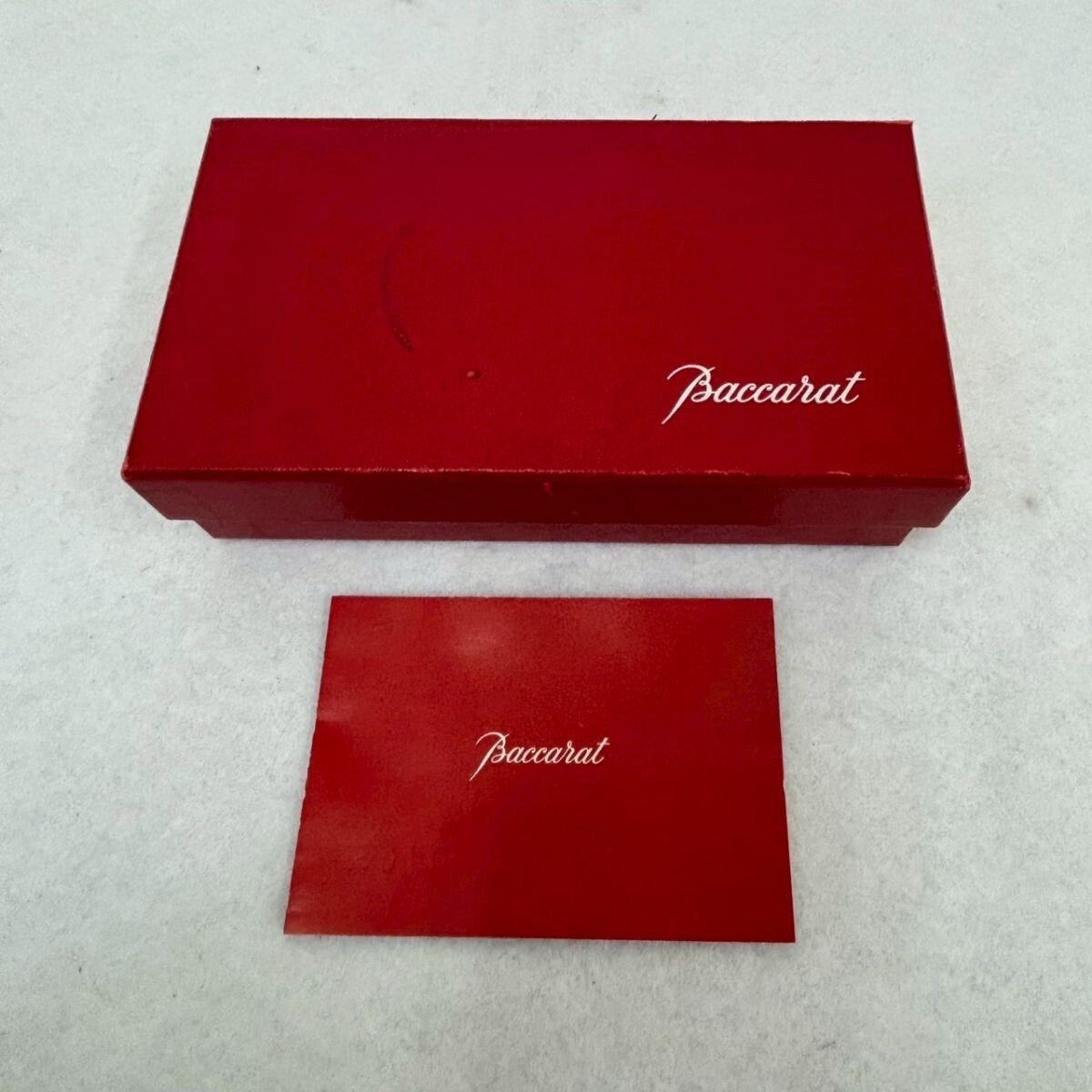 N413-O55-1271 Baccarat バカラ ハート ブローチ 2點(diǎn)セット/ブラック クリア ブルー系/ピンバッジ クリスタル アクセサリー 箱付 まとめ OA