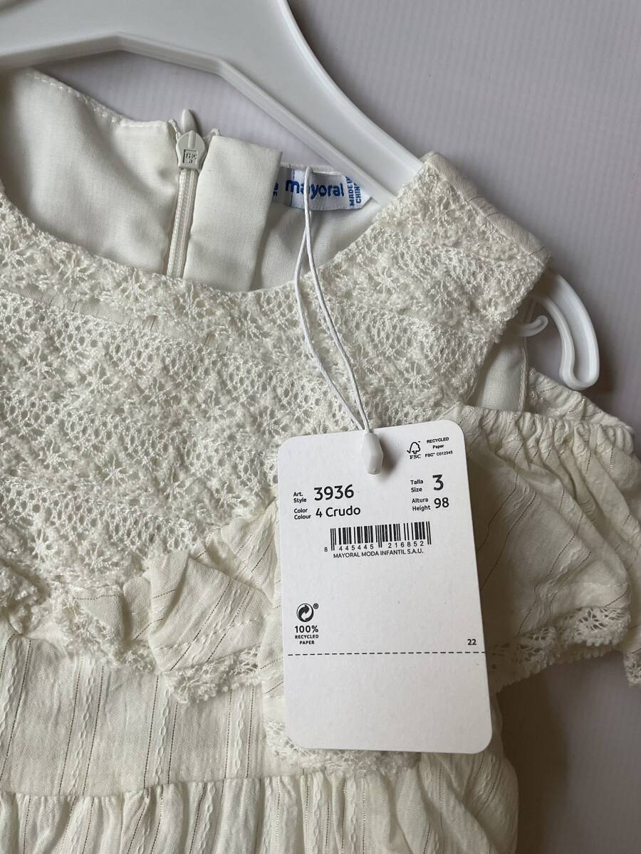 スパインのブランド mayoral マヨラル ワンピース 3歳 98cmサイズ_画像3
