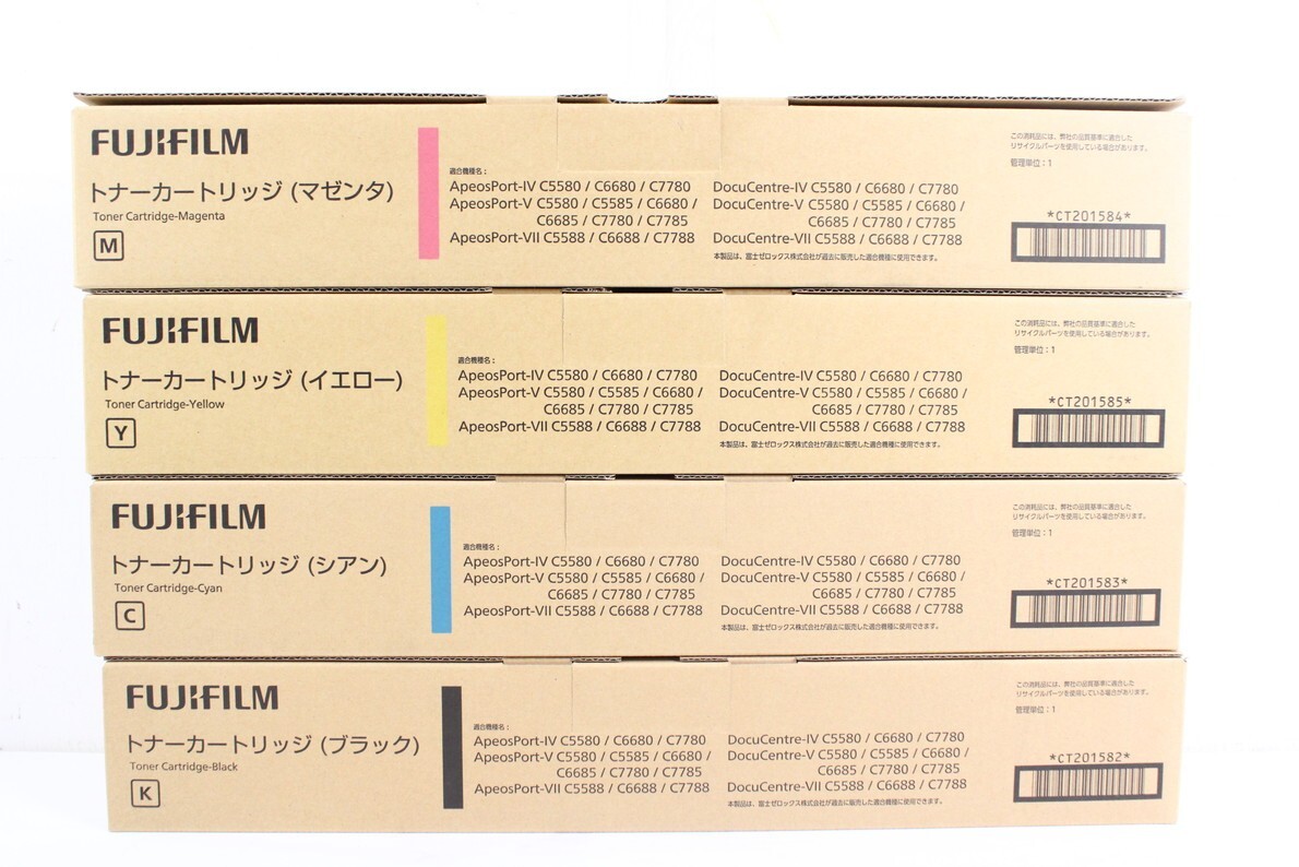 未使用 フジフィルム 纯正 トナー CT201582/83/84/85 4色（シアン・マゼンタ・イエロー・ブラック） FUJIFILM ITGZFSAY5MKC-YR-L25-byebye