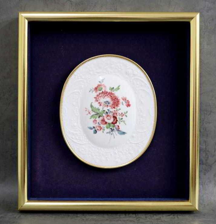 1円～ 【西洋陶器】陶板画 Meissen マイセン ベーシックフラワー