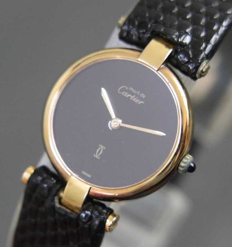 1 иен ~ [ женские наручные часы ]CARTIER Cartier Vendome SV925 кварц 