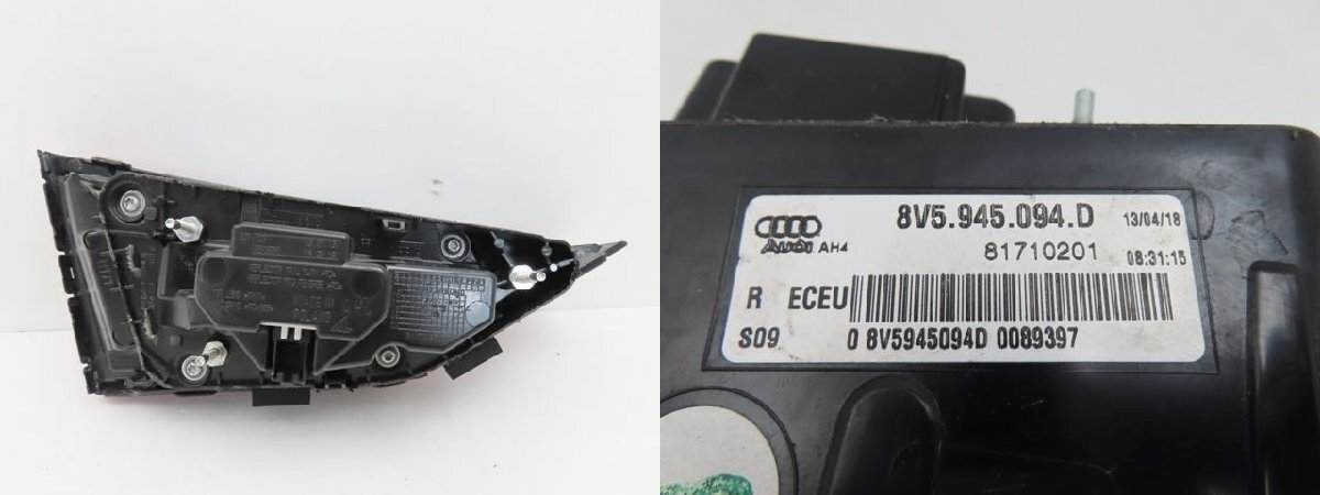[ хорошая вещь ] Audi A3 седан 8V более поздней модели, оригинальные правый задний фонарь задние фонари внутри сторона 8V5.945.094 (n007888)