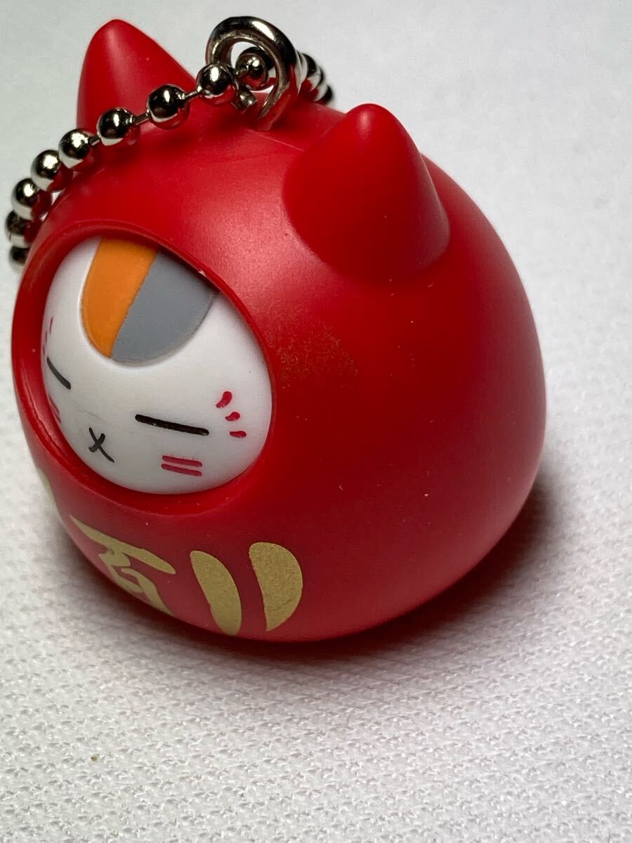 夏目友人帳　第100話記念　だるまニャンコ先生　フィギュア　マスコット付き　ボールチェーン　キーホルダー　ダルマ　達(dá)磨