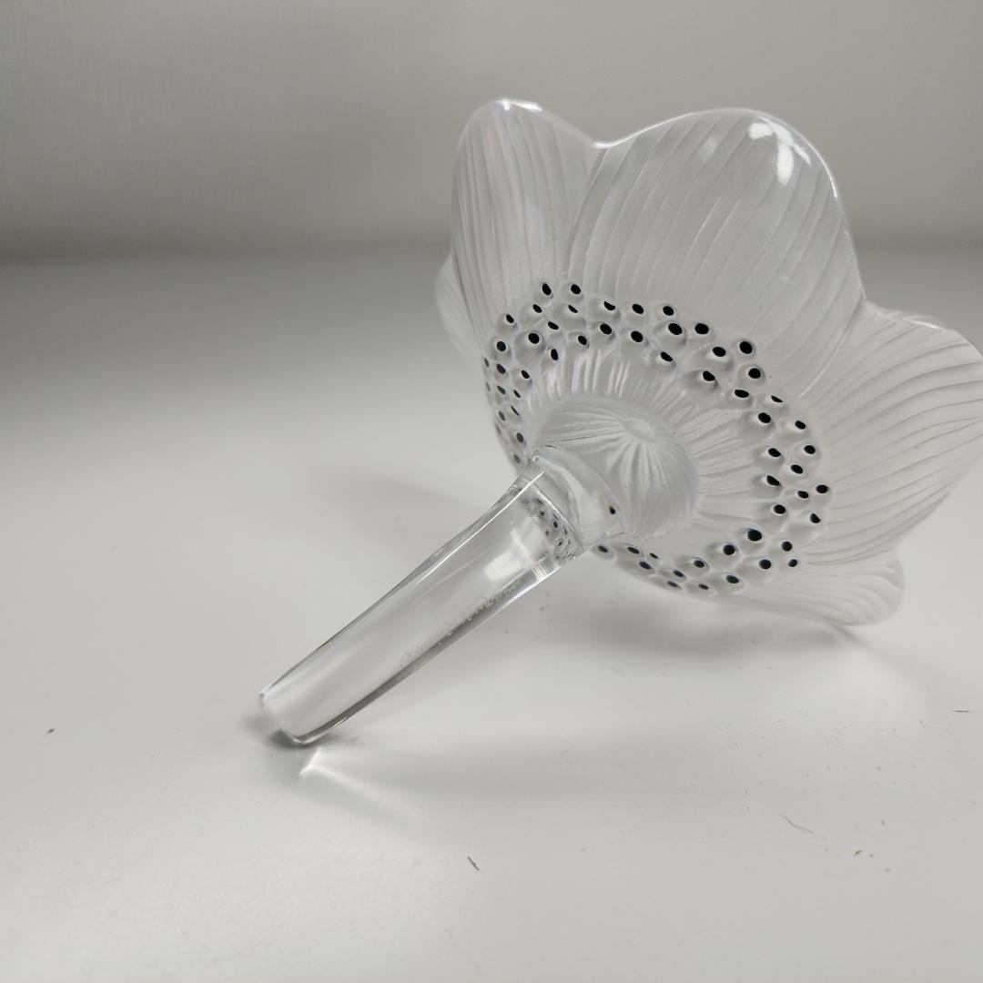 上品な趣★ラリック アネモネ ペーパーウェイト フロスト エナメル フランス 上品な趣☆ラリック アネモネ ペーパーウェイト フロスト