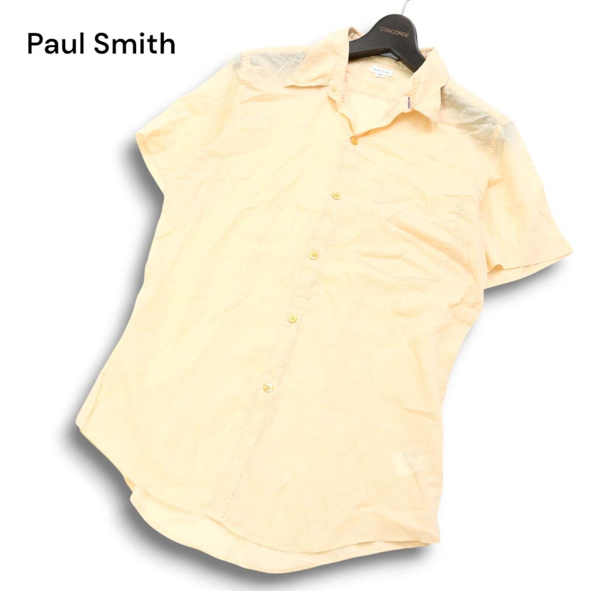 Paul Smith ポールスミス 春夏 ステッチ★ 半袖 コットン シャツ Sz.M メンズ　C5T05319_5#A