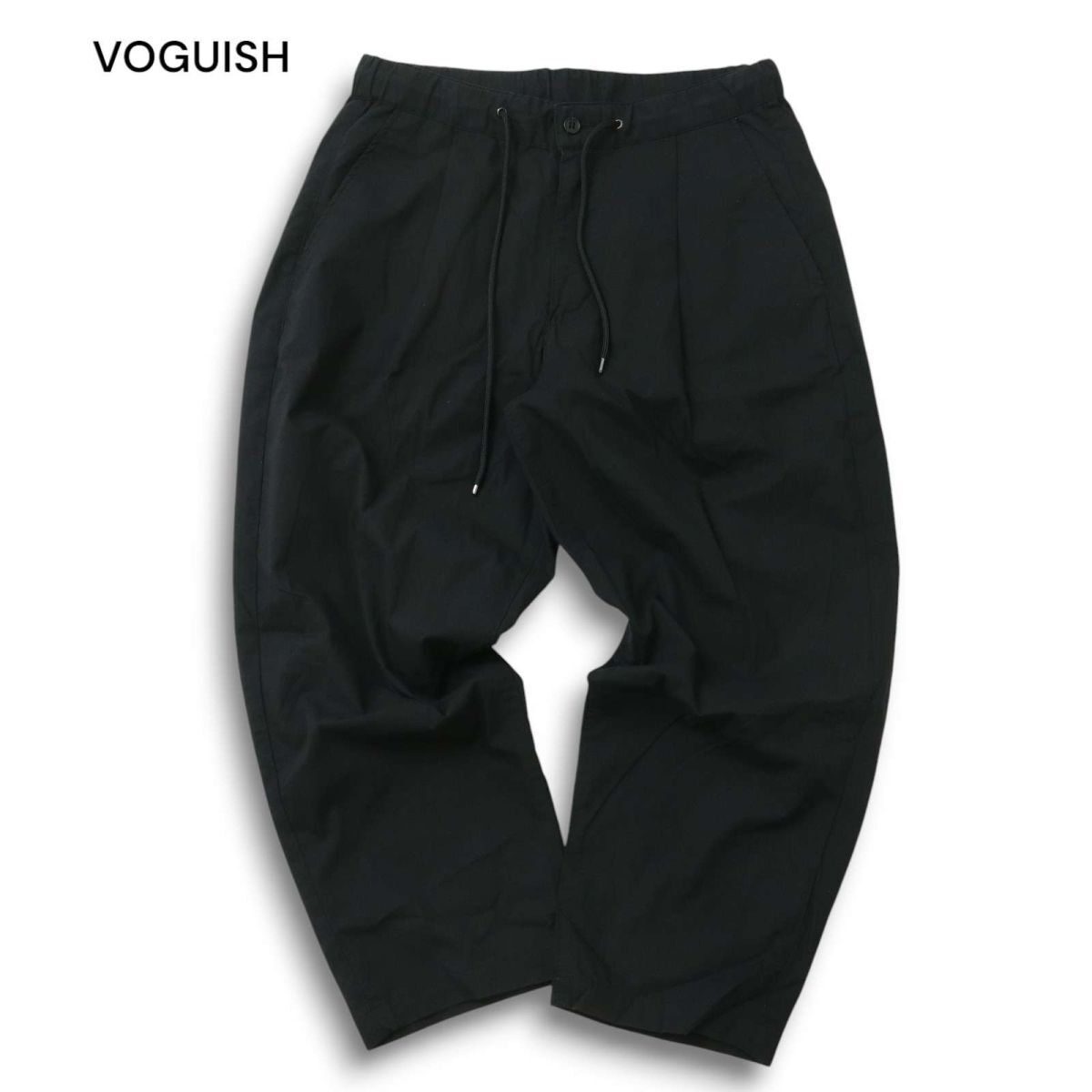 VOGUISH ヴォーギッシュ ルパート 春夏 ストレッチ★ クロップド テーパード イージー パンツ Sz.M メンズ 黒　C5B01857_4#P