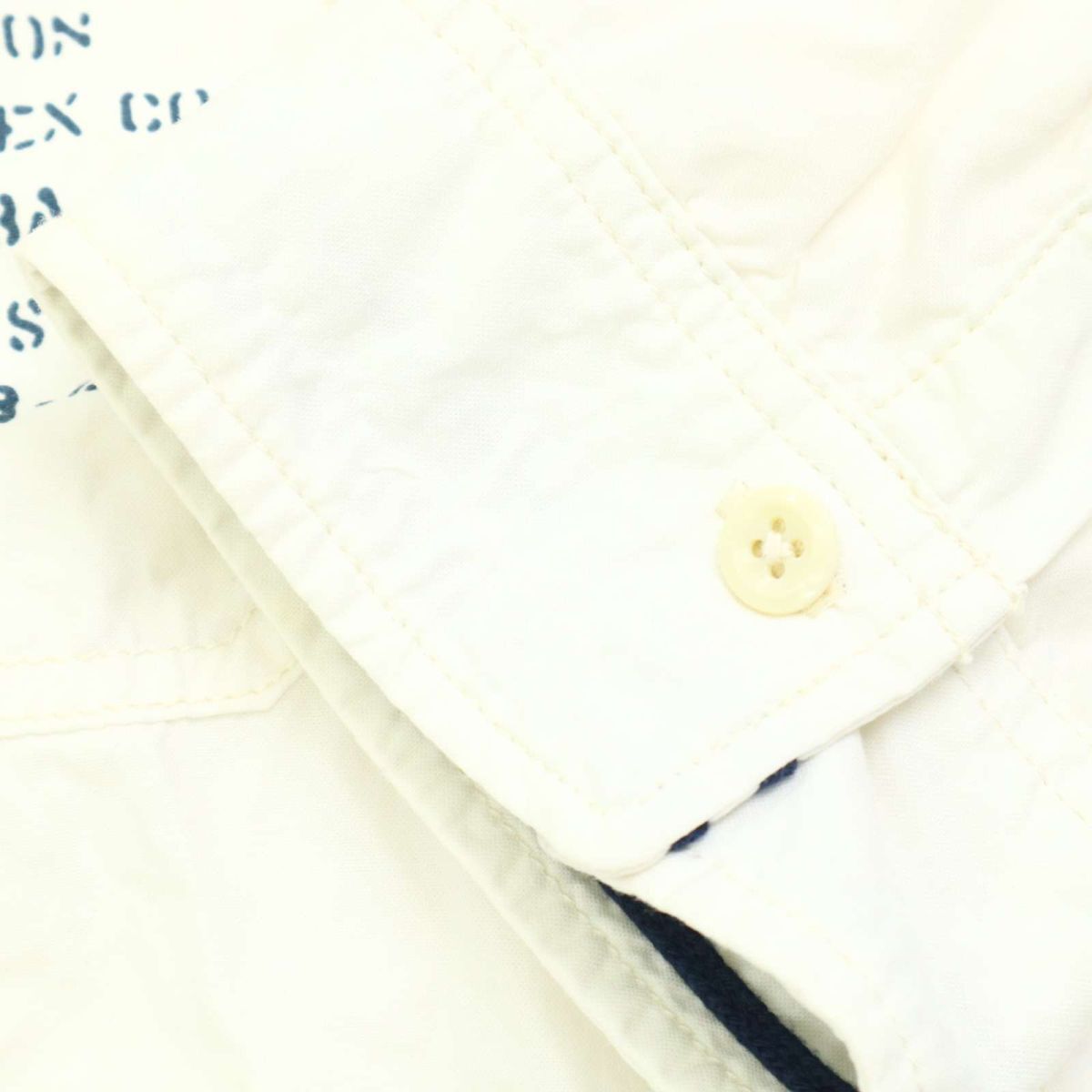 AVIREX アヴィレックス 春夏 U.S.NAVY★ 半袖 フーディー ミリタリー シャツ Sz.L メンズ 白　C5T05678_6#M
