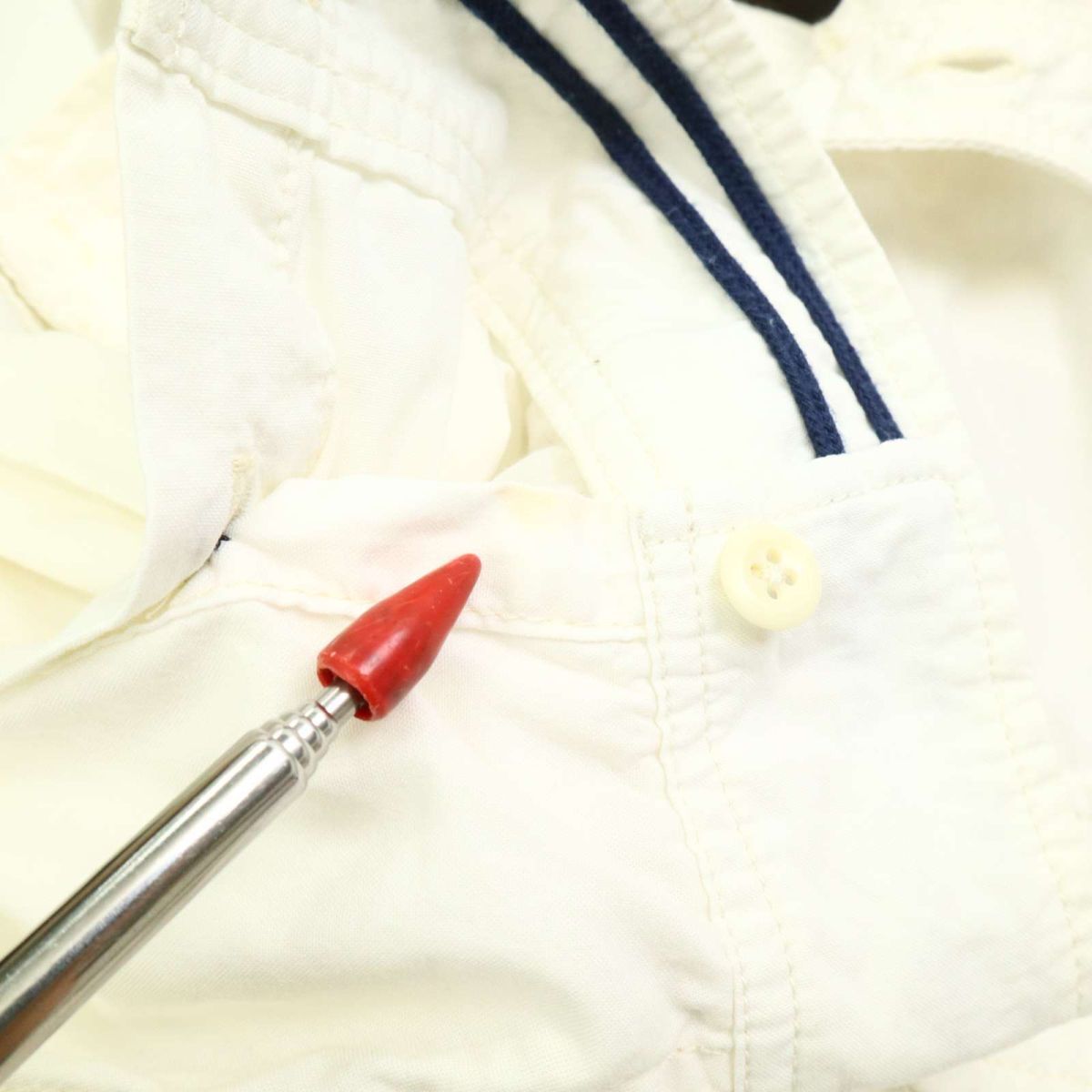 AVIREX アヴィレックス 春夏 U.S.NAVY★ 半袖 フーディー ミリタリー シャツ Sz.L メンズ 白　C5T05678_6#M