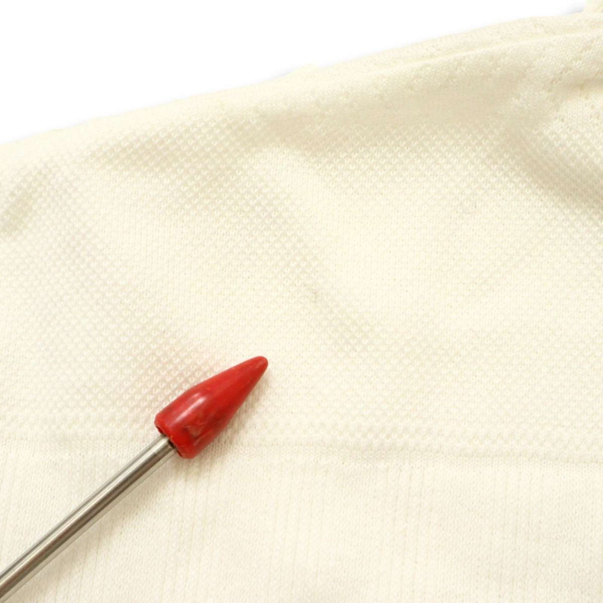 PS Paul Smith ポールスミス 春夏 ジャガード ボーダー★ ドット使い 半袖 ポロシャツ Sz.M メンズ 白 日本制　C5T05722_6#D