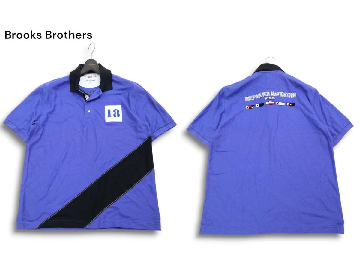 Brooks Brothers ブルックスブラザーズ PROSPORT 春夏 ワッペン 刺繍★ 半袖 鹿の子 ポロシャツ Sz.M メンズ ゴルフ　C5T05320_5#D