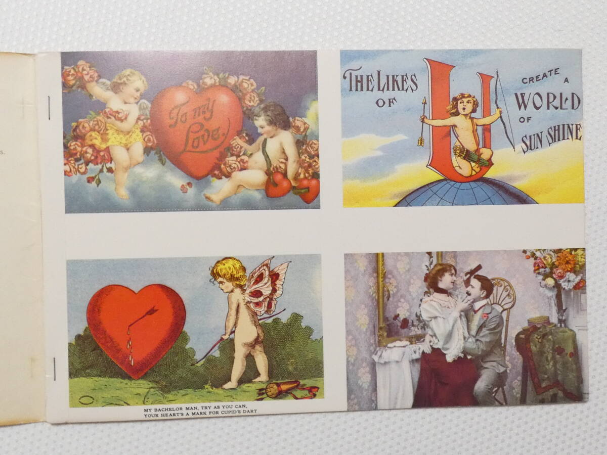 ■1100■絵葉書 24枚 外國 HEARTS AND FLOWERS POST CARDS エンジェル 他　アート レトロ 