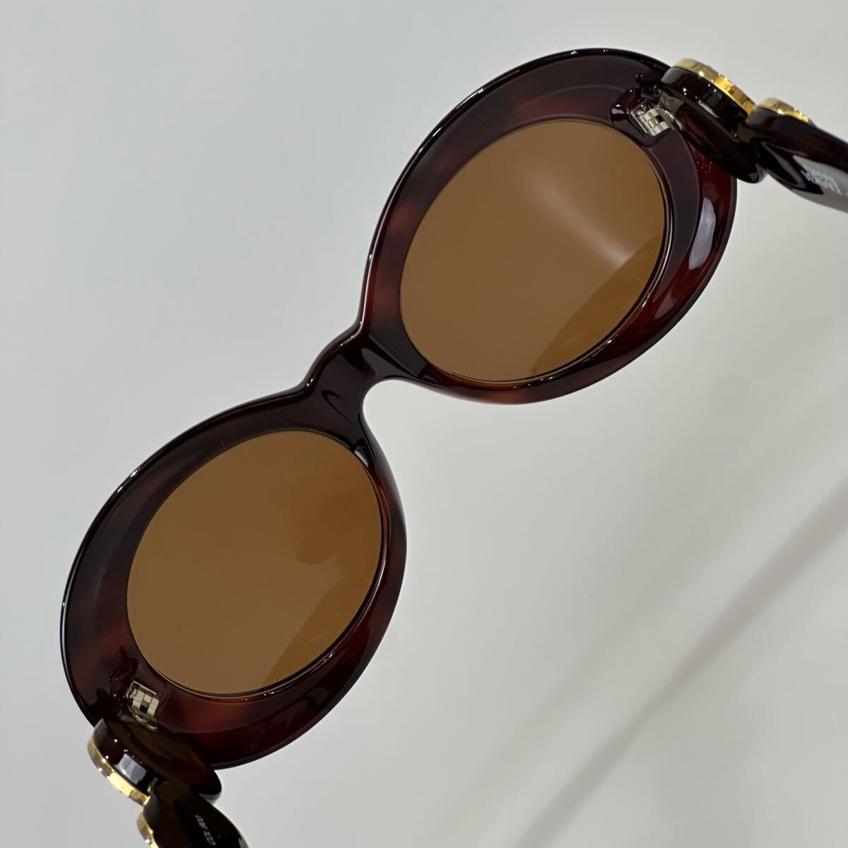90s GIANNI VERSACE ジャンニ ヴェルサーチ MOD.418 ラインストーン ブラウン ゴールドメデューサ vintage サングラス 廃番品