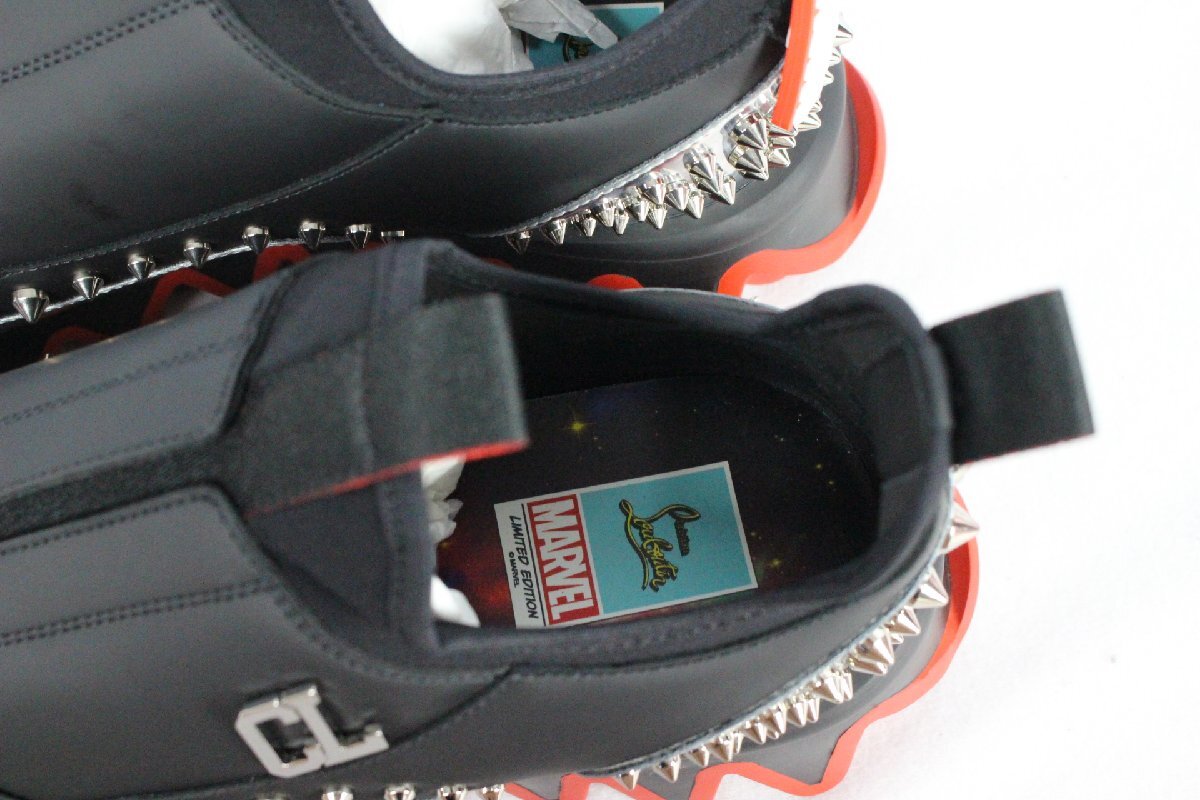 23年 クリスチャンルブタン Christian Louboutin MARVEL マーベル KHONSHU 限定 Sharkyloub Sp Spikes スニーカー 黒 [41] I647/T67