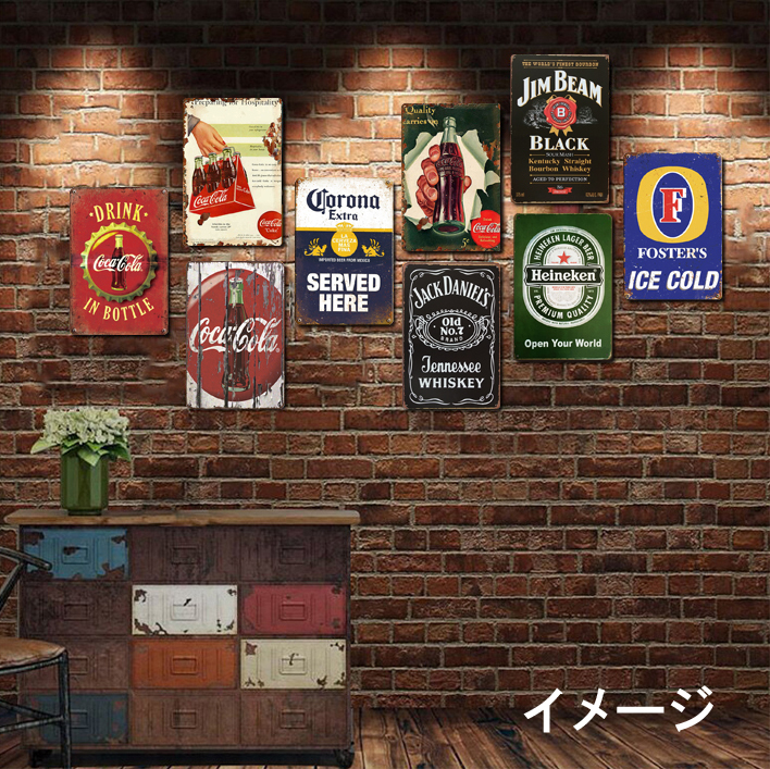 175 ブリキ看板 20×30㎝ Coca-Cola コカ・コーラ ベティ ガレージ メタルプレート アメリカンインテリア USフェンス 世田谷ベース