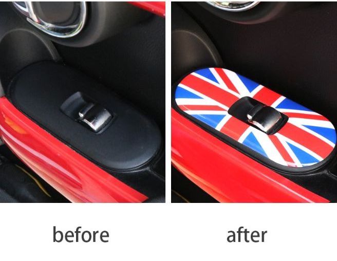 [ новый товар * быстрое решение ] Mini Cooper подъемник переключатель контроль покрытие стикер серый Union Jack F56 MINI
