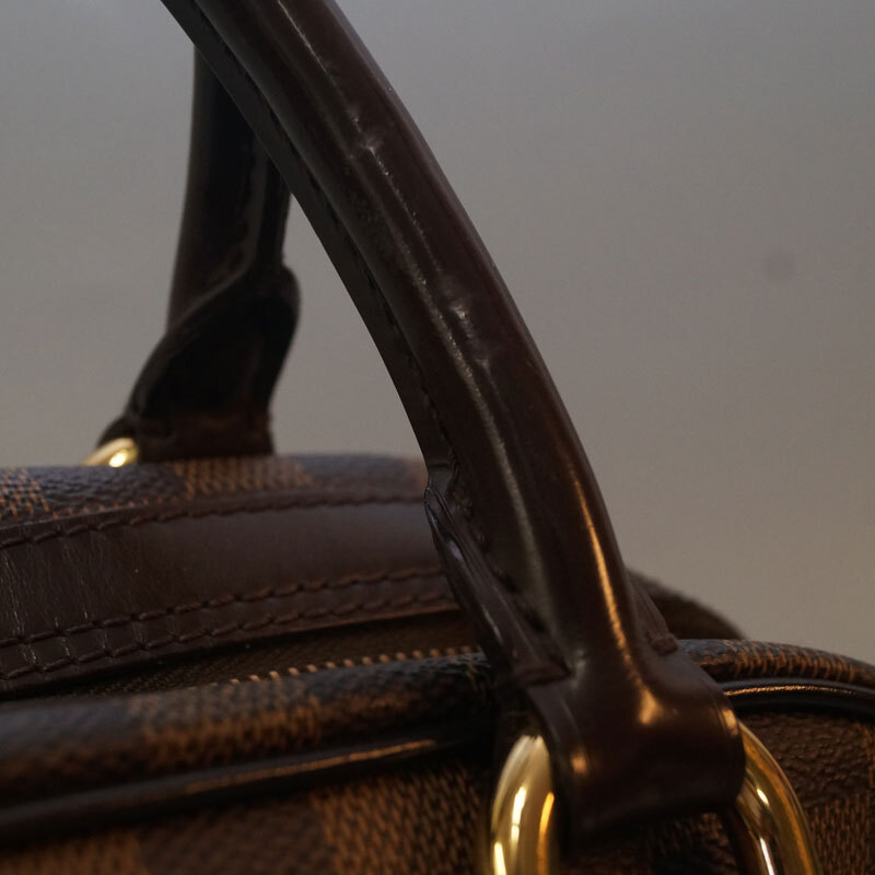 LOUIS VUITTON ルイヴィトン ハンドバッグ ドゥオモ N60008 ブラウン系 ダミエ PVC レザー エベヌ ブ ゴールド金具 鍵付 ミニボストン 