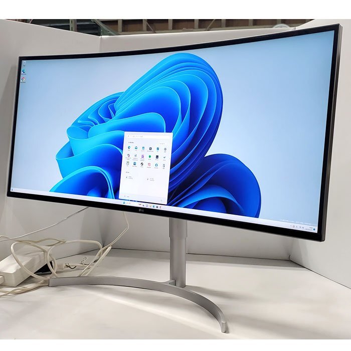■LG 38WK95C-W 37.5型3840x1600 灣曲ウルトラワイド IPS DisplayPort HDMI USB-C HDR対応 スピーカー內(nèi)蔵 75Hz ゲーミング 動作OK 0314-S