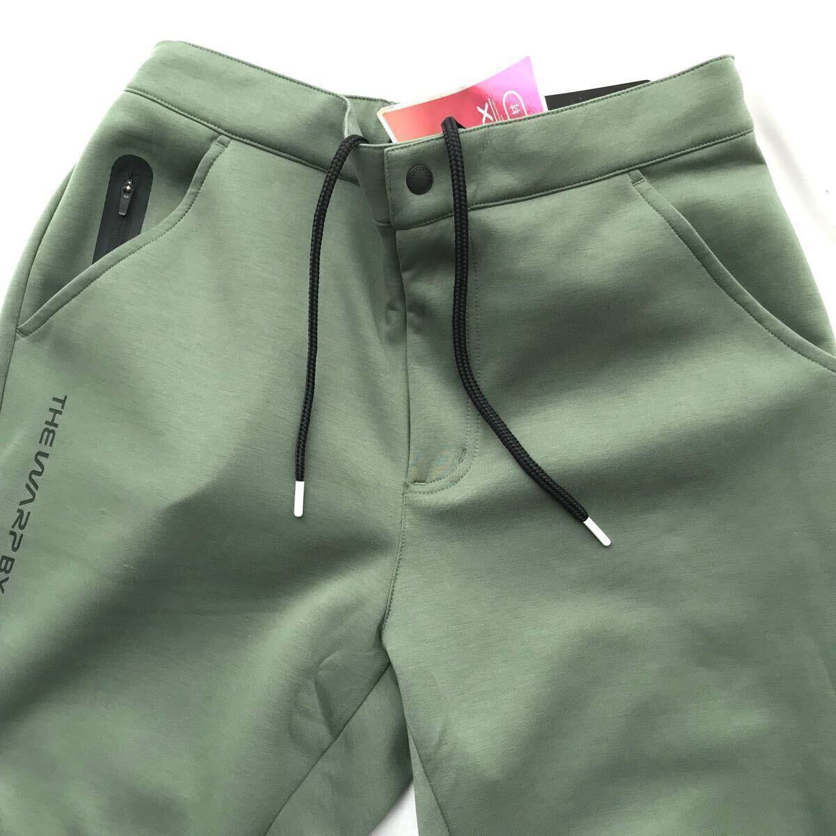 ☆028新品【メンズL】カーキ 厚手 ザ?ワープ?バイ?エネーレ ヒートクロス ゴルフ 吸濕発熱 ニット ジョガーパンツ 定価11880円