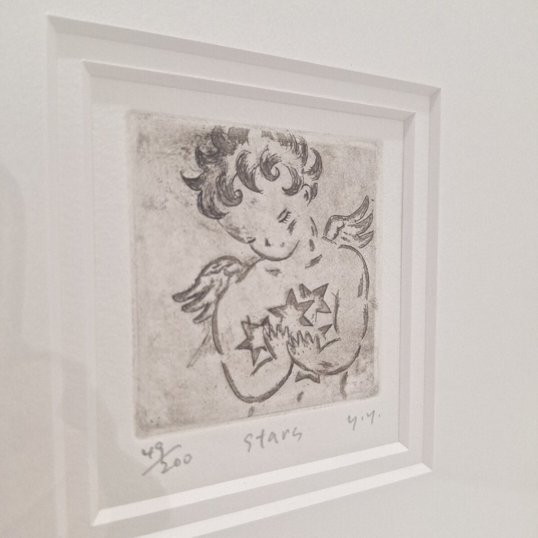 山岡康子 版画 DRAMMER 真作 D(0729c5) 山岡康子 YASUKO YAMAOKA 『 stars 』49/200 y.y