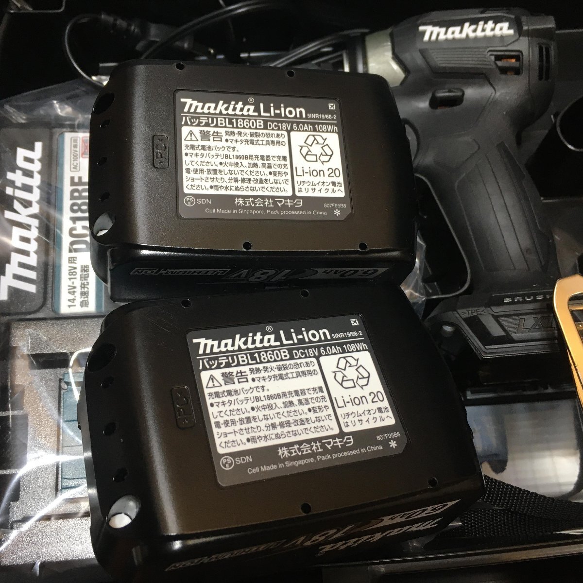  не использовался makita Makita заряжающийся ударный инструмент TD173DRGXB 18V 6.0Ah 108Wh аккумулятор 2 шт 