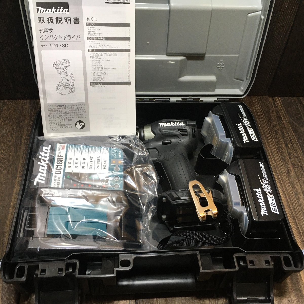  не использовался makita Makita заряжающийся ударный инструмент TD173DRGXB 18V 6.0Ah 108Wh аккумулятор 2 шт 