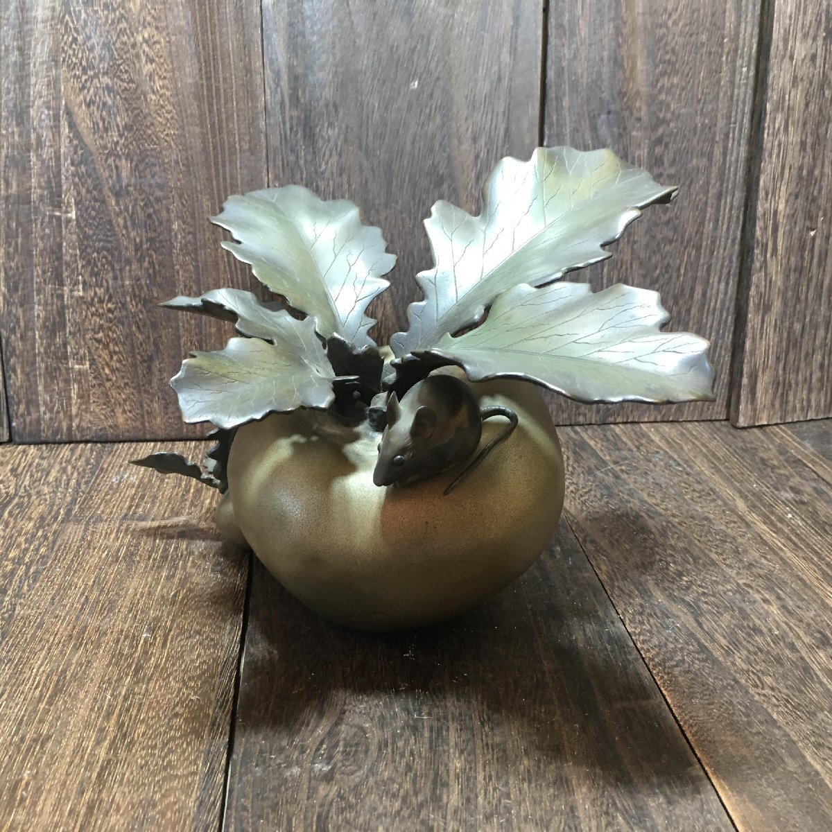 カブ ねずみ 鼠 昭和レトロ アンティーク 骨董品　インテリア　金属工芸 カブ ねずみ 鼠 昭和レトロ アンティーク 骨董品 インテリア