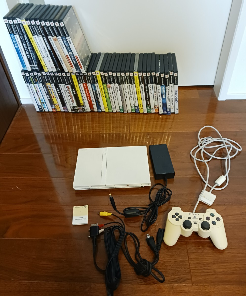 SONY 薄型 PS2 SCPH-75000 ホワイト 動作良好 人気ソフト50本