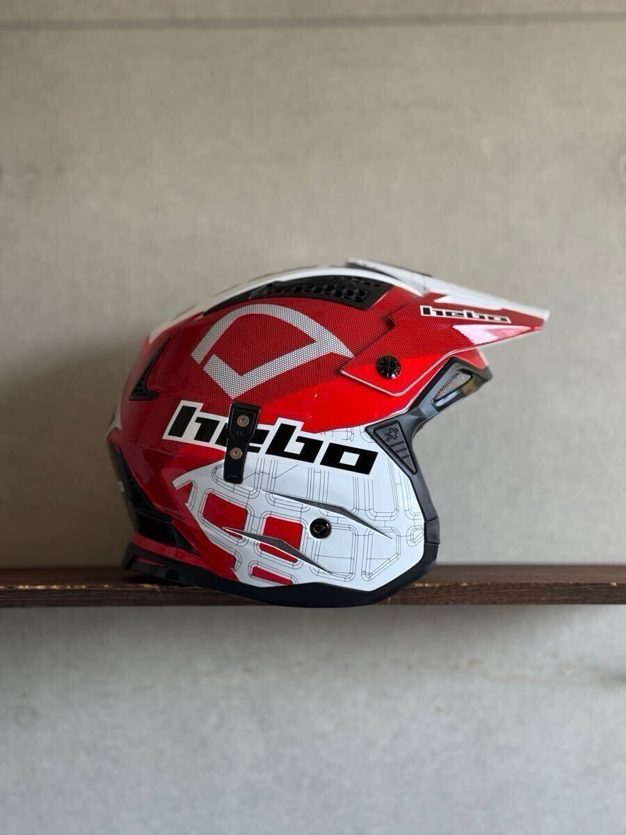 【MFJ公認(rèn)】HEBO PATRICK ZONE4 エボ トライアル ヘルメット XL 赤白【新品同様】