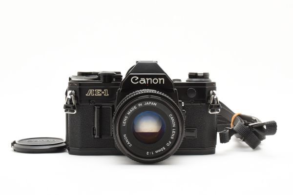 [良品]キヤノン Canon AE-1 一眼レフ 35mm フィルムカメラ ブラック 黒 ＋FD 50mm f/2 2502336