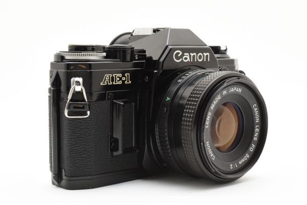 [良品]キヤノン Canon AE-1 一眼レフ 35mm フィルムカメラ ブラック 黒 ＋FD 50mm f/2 2502336