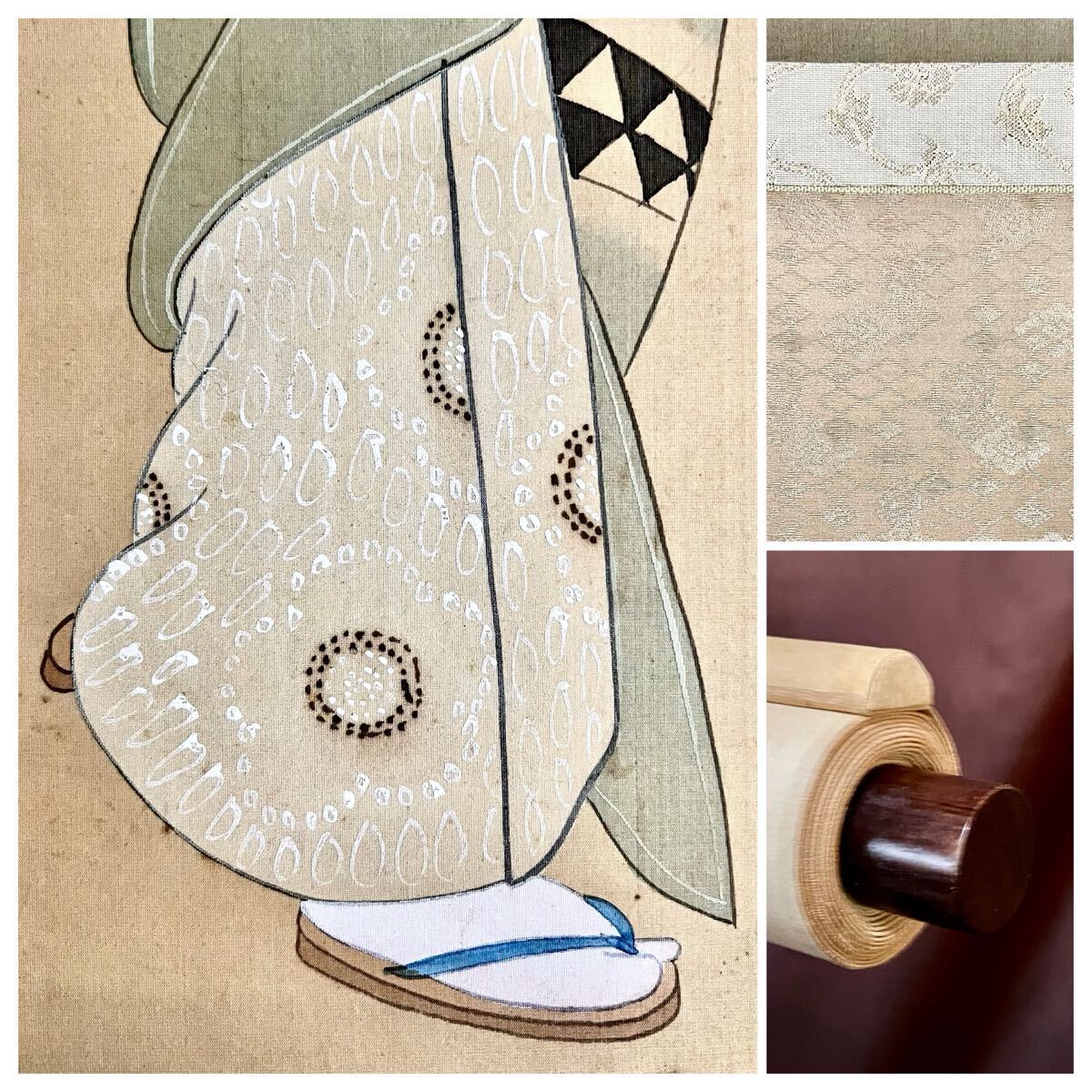 岡本芳水 三日月に双鹿図 絹本 肉筆 掛軸 日本画 奈良 572 岡本芳水 三日月に双鹿図 絹本 掛軸 日本画 奈良 572 - メルカリ