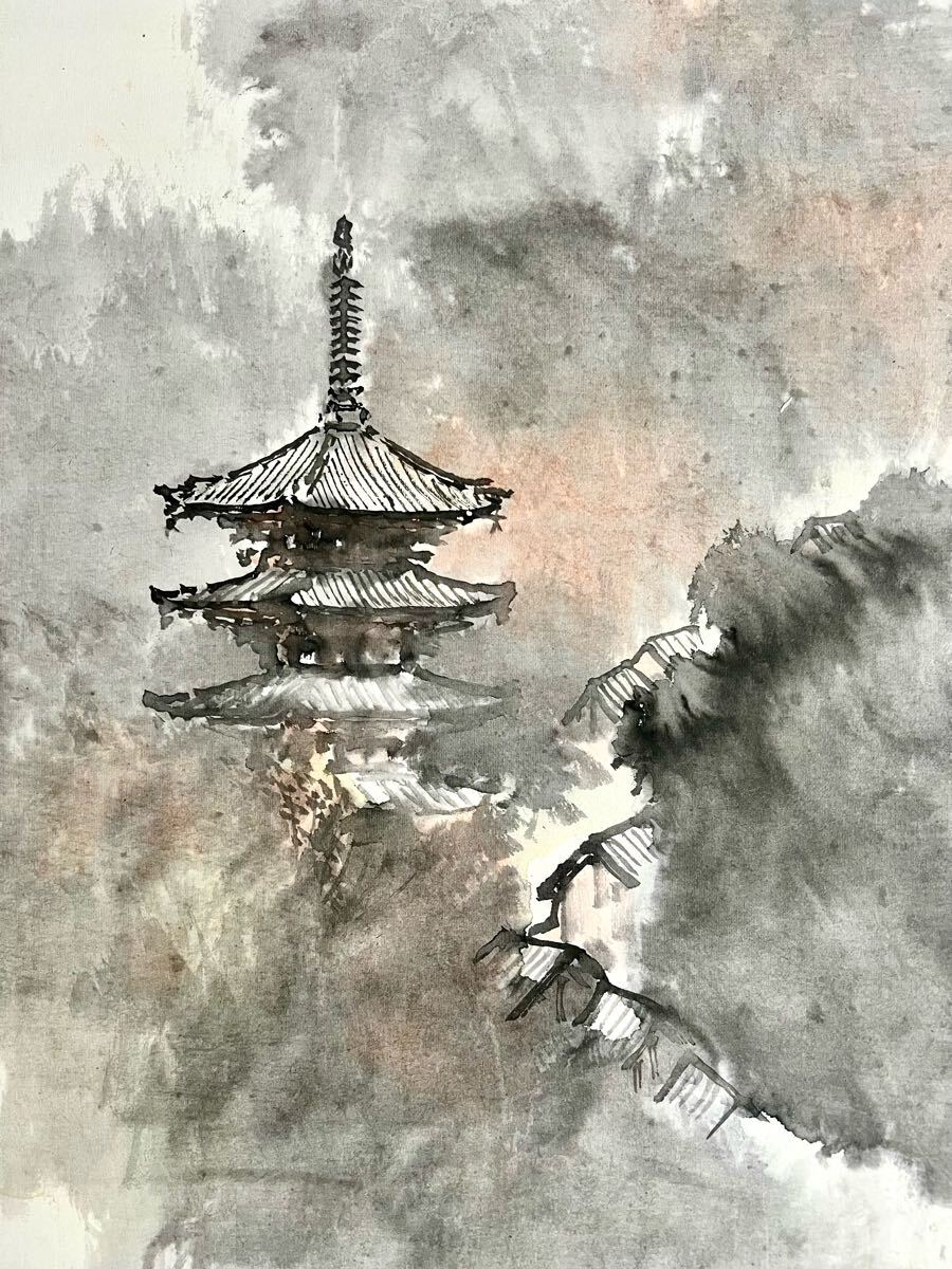 【真作】掛軸 平井楳仙 秋景山村図 山里の風景画 静寂と彩り 二重箱入 R95 真作】【S8】平井楳仙「初夏雨後」紙本 肉筆 共箱 風景画 山水図